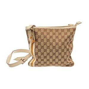 Gucci Brown Beige GG Canvas Jolicoeur Crossbody Bag